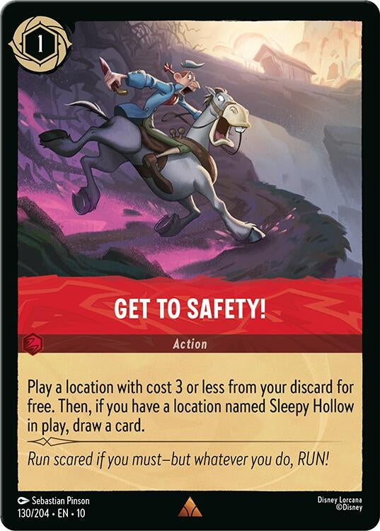 Image for Get to Safety! (130/204) (Whispers in the Well) - Disney Lorcana