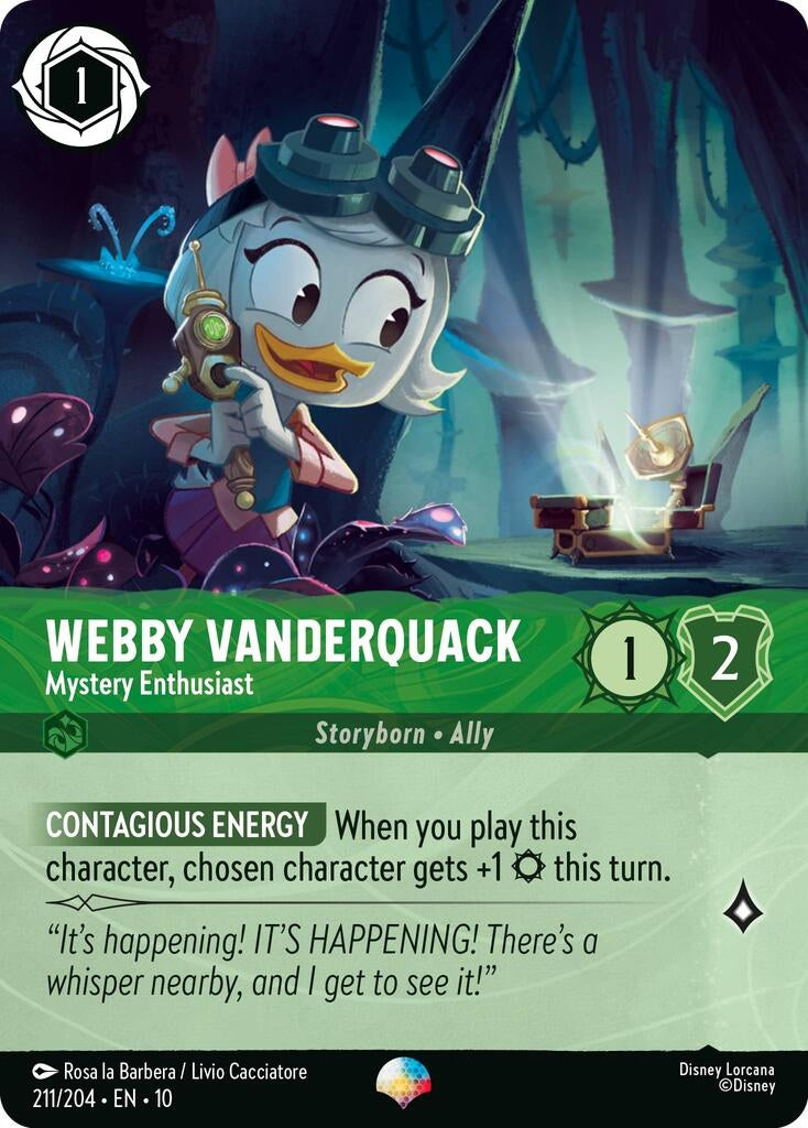 Image for Webby Vanderquack - Mystery Enthusiast (Epic) (211/204) (Whispers in the Well) - Disney Lorcana
