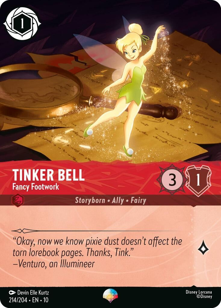 Image for Tinker Bell - Fancy Footwork (Epic) (214/204) (Whispers in the Well) - Disney Lorcana