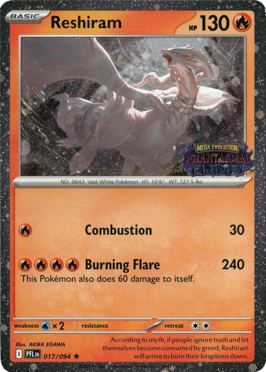 Reshiram (Phantasmal Flames Stamped) (017/094) (Miscellaneous Cards & Products)