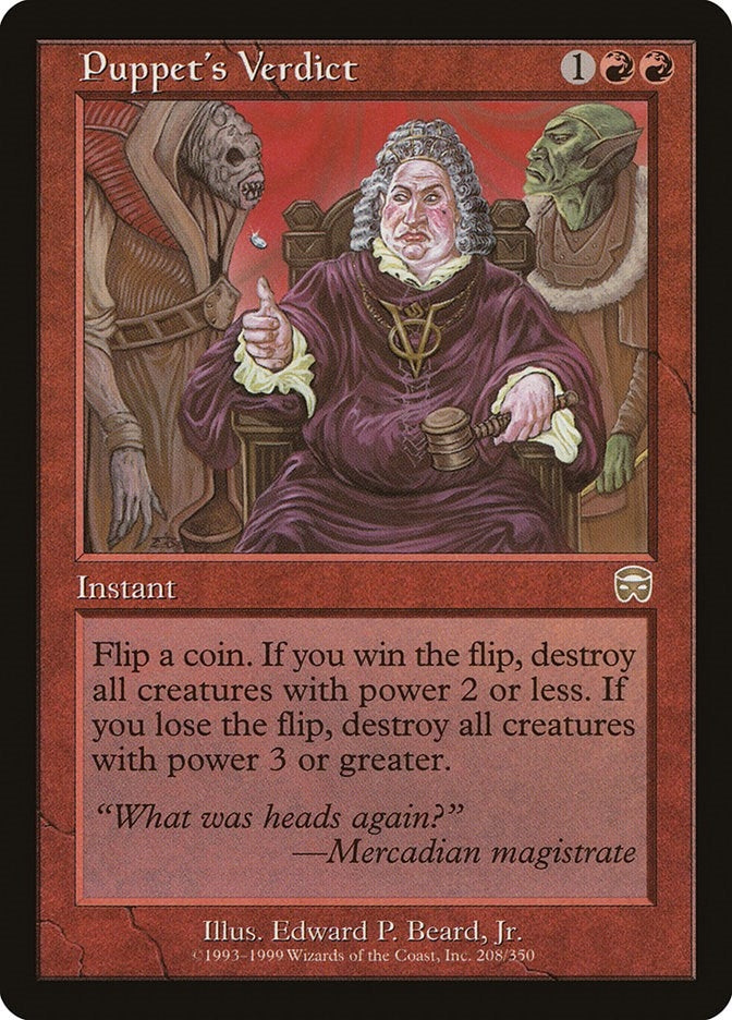 Image for Puppet's Verdict (208) (Mercadian Masques) - Magic: The Gathering