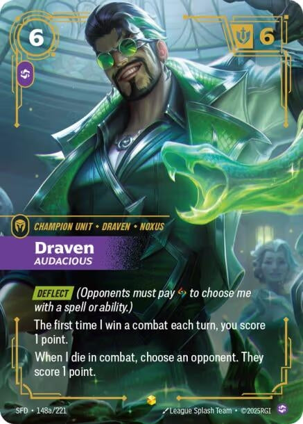 Draven - Audacious (Alternate Art) (148a/221) (Spiritforged)