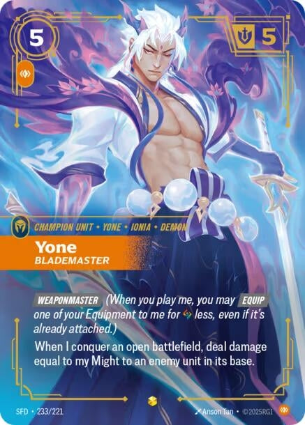 Yone - Blademaster (Overnumbered) (233/221) (Spiritforged)