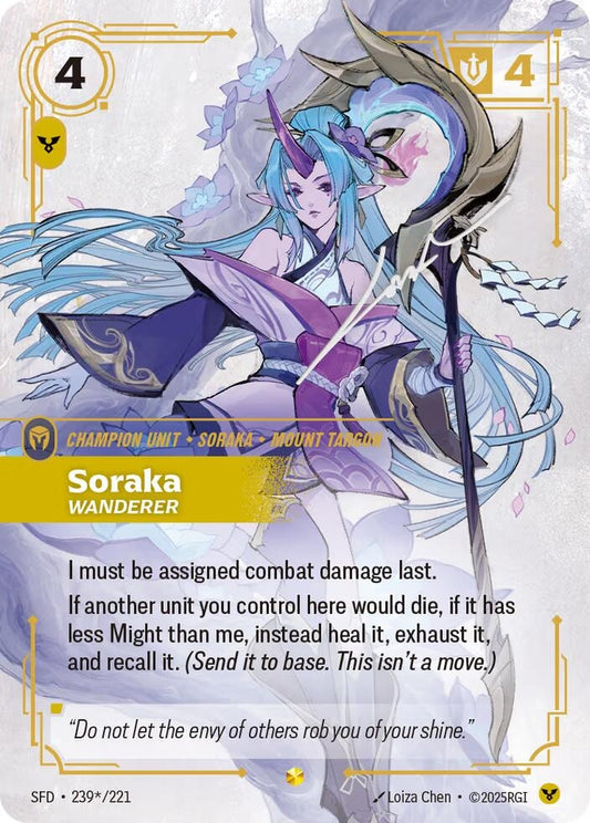 Soraka - Wanderer (Signature) (239*/221) (Spiritforged)