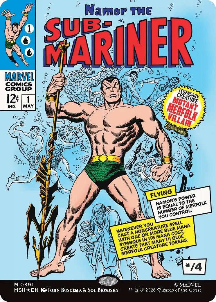 Image for Namor The Sub-Mariner (Borderless) (391) (391) (Marvel Super Heroes) - Magic: The Gathering