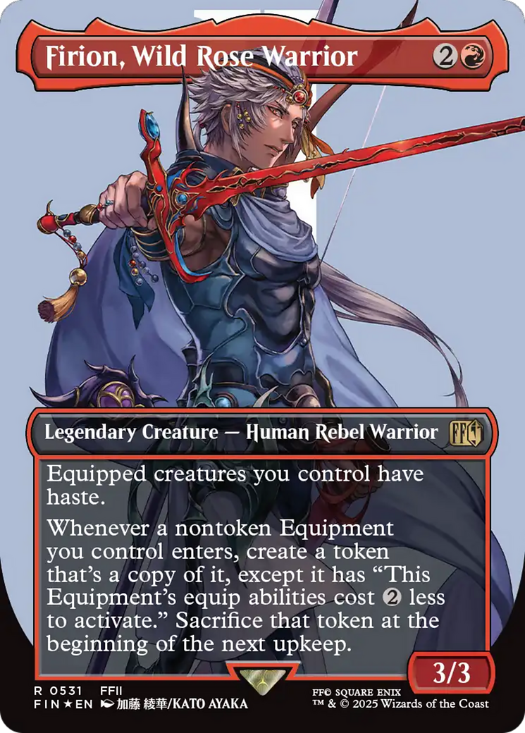 Firion, Wild Rose Warrior (Borderless) (Surge Foil) (531) (FIN)