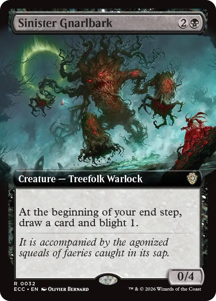 Image for Sinister Gnarlbark (Extended Art) (32) (Lorwyn Eclipsed) - Magic: The Gathering