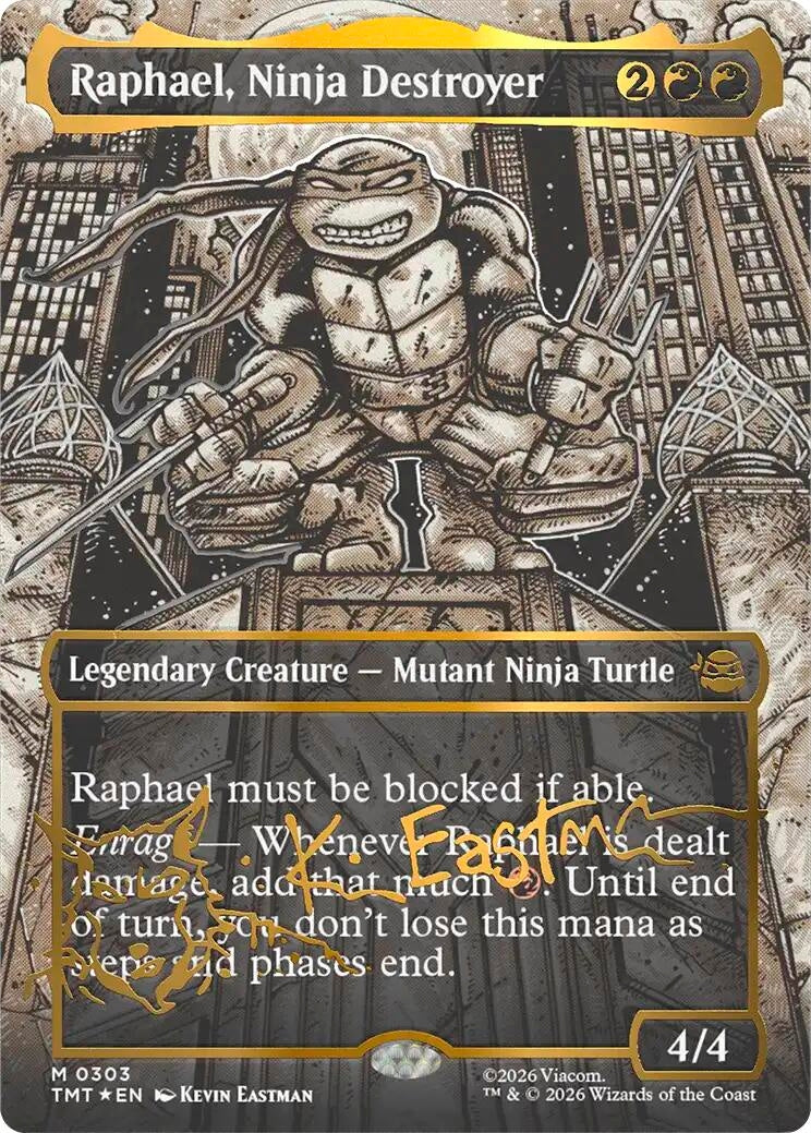 Raphael, Ninja Destroyer (Borderless) (Gold-Stamped Signature) (303) (Teenage Mutant Ninja Turtles)