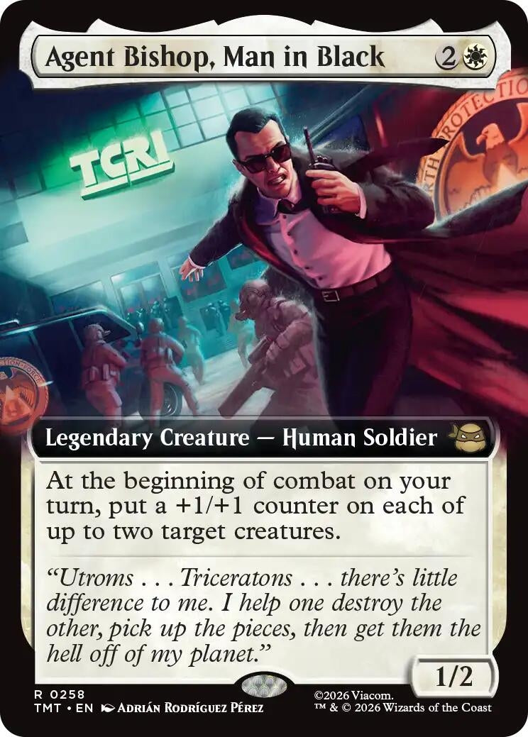 Image for Agent Bishop, Man in Black (Extended Art) (258) (Teenage Mutant Ninja Turtles) - Magic: The Gathering