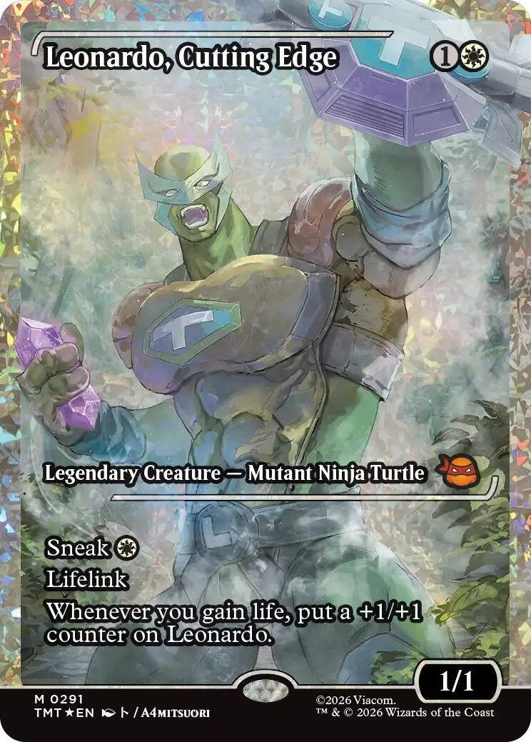 Image for Leonardo, Cutting Edge (Showcase) (Fracture Foil) (291) (Teenage Mutant Ninja Turtles) - Magic: The Gathering
