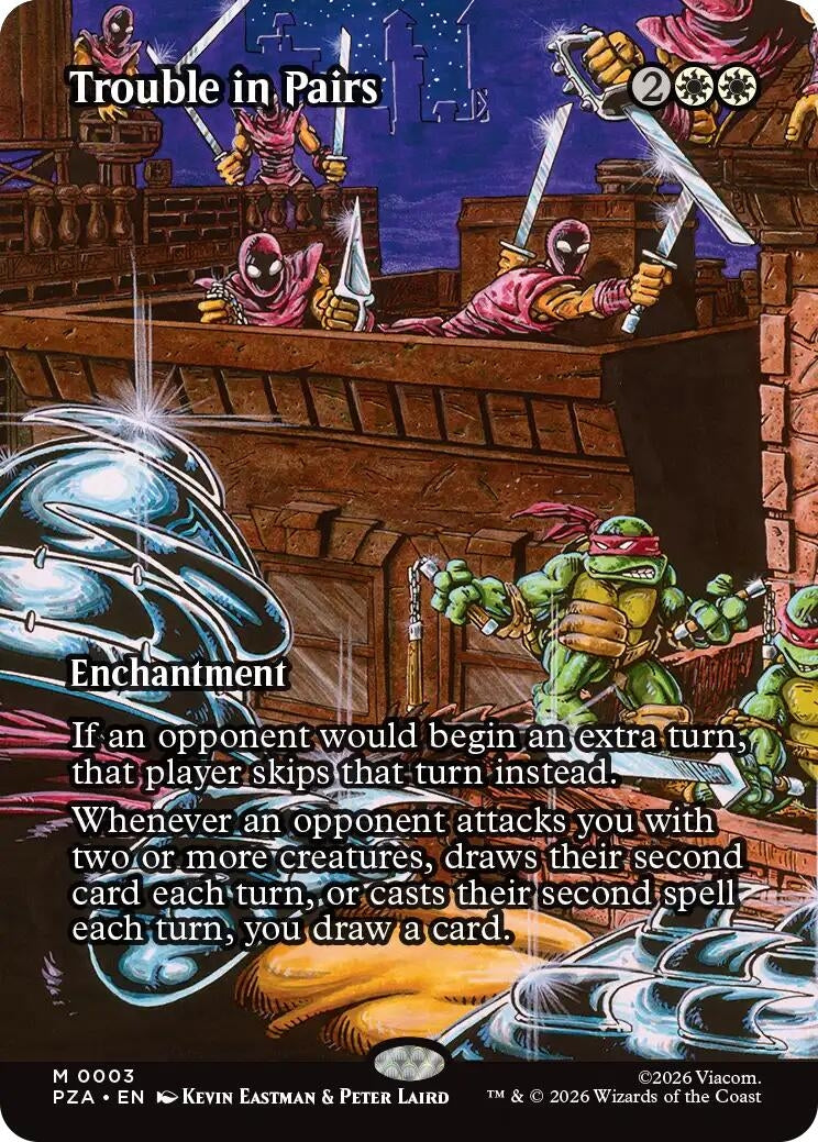 Image for Trouble in Pairs (Borderless) (3) (Teenage Mutant Ninja Turtles Source Material) - Magic: The Gathering