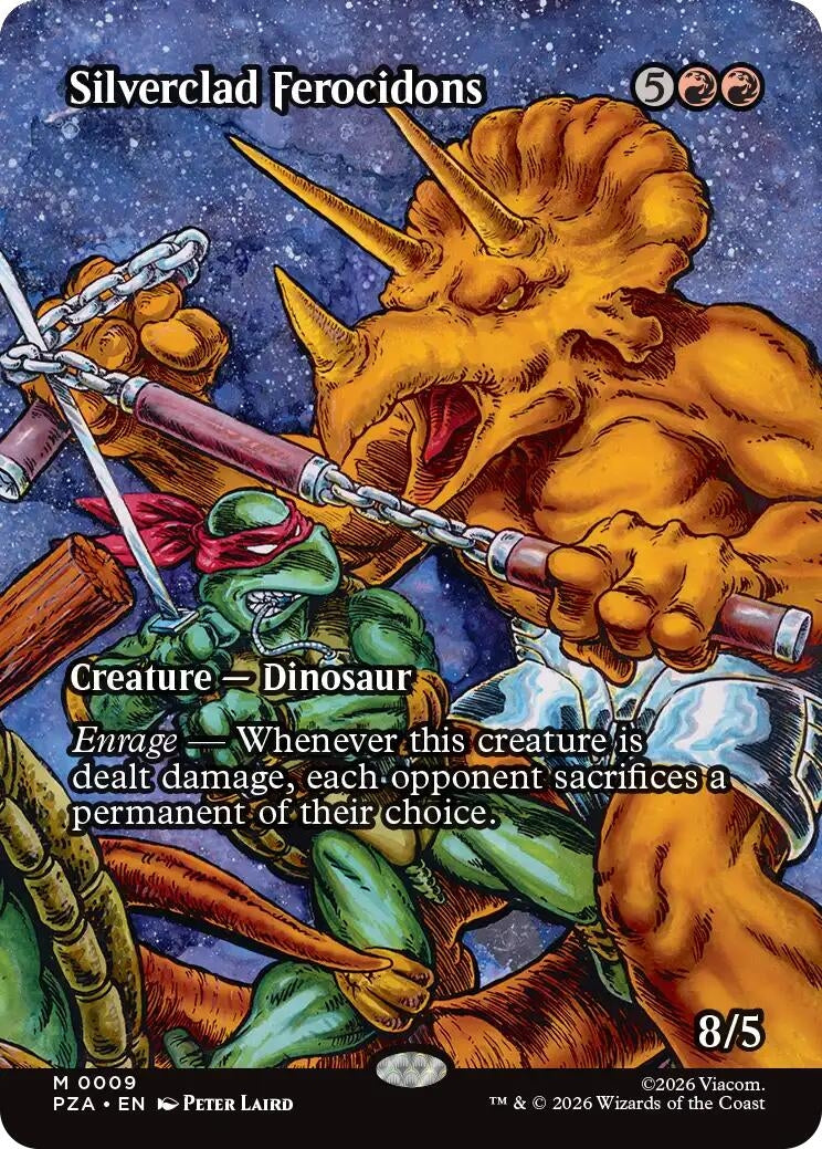 Image for Silverclad Ferocidons (Borderless) (9) (Teenage Mutant Ninja Turtles Source Material) - Magic: The Gathering