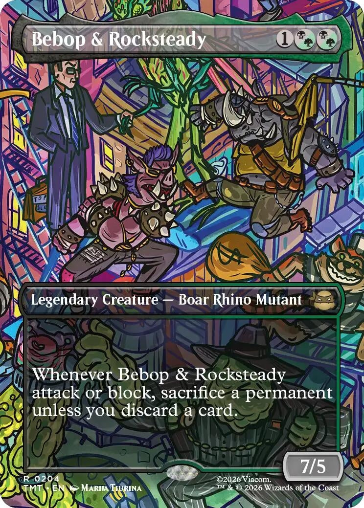 Image for Bebop & Rocksteady (Borderless) (204) (Teenage Mutant Ninja Turtles) - Magic: The Gathering