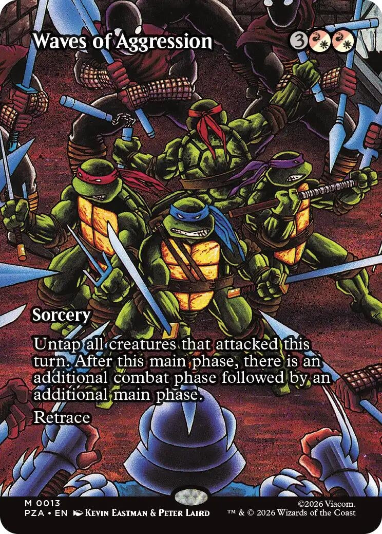 Image for Waves of Aggression (Borderless) (13) (Teenage Mutant Ninja Turtles Source Material) - Magic: The Gathering