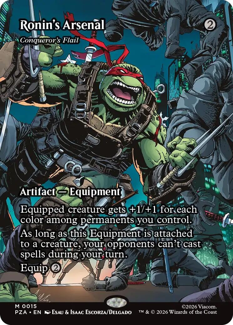 Image for Ronin's Arsenal - Conqueror's Flail (Borderless) (15) (Teenage Mutant Ninja Turtles Source Material) - Magic: The Gathering