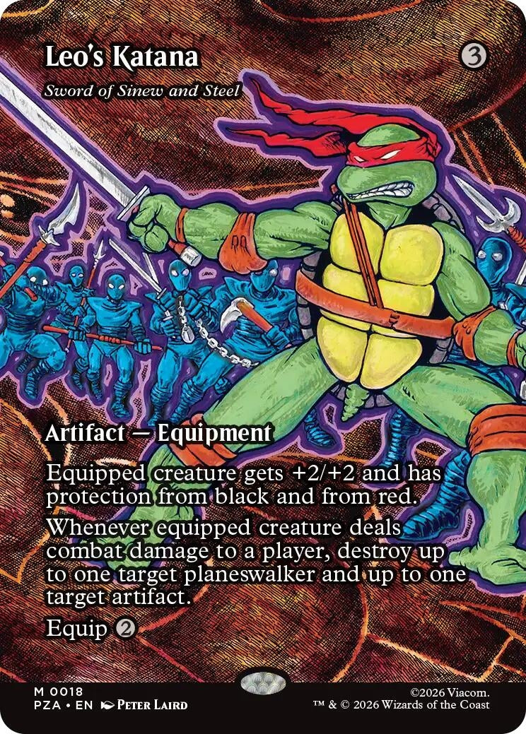 Image for Leo's Katana - Sword of Sinew and Steel (Borderless) (18) (Teenage Mutant Ninja Turtles Source Material) - Magic: The Gathering