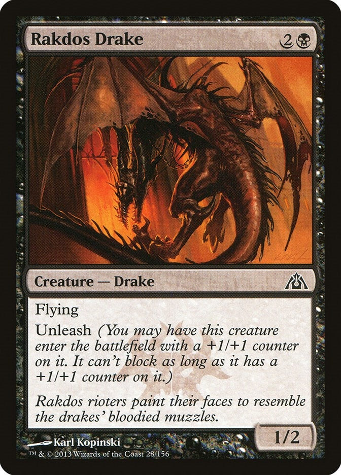 Image for Rakdos Drake (28) (Dragon's Maze) - Magic: The Gathering