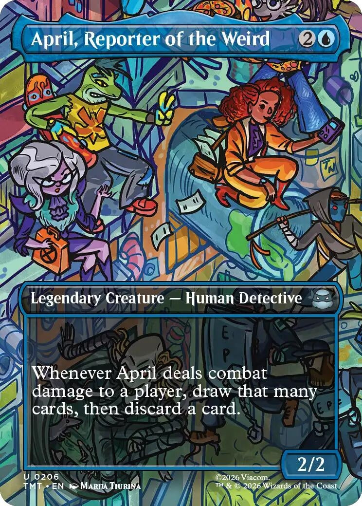 Image for April, Reporter of the Weird (Borderless) (206) (Teenage Mutant Ninja Turtles) - Magic: The Gathering