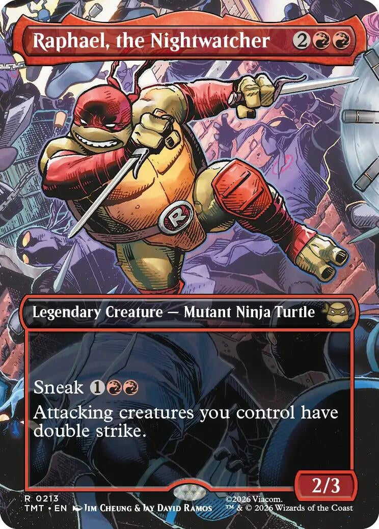 Image for Raphael, the Nightwatcher (Borderless) (213) (Teenage Mutant Ninja Turtles) - Magic: The Gathering