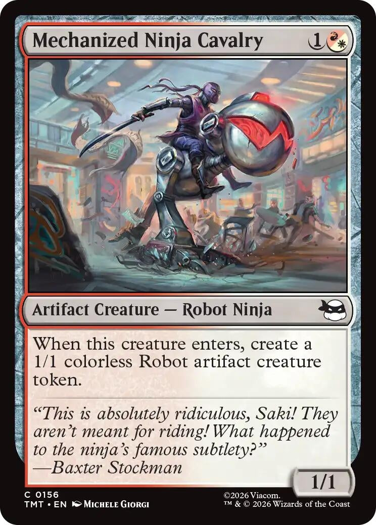 Image for Mechanized Ninja Cavalry (156) (Teenage Mutant Ninja Turtles) - Magic: The Gathering