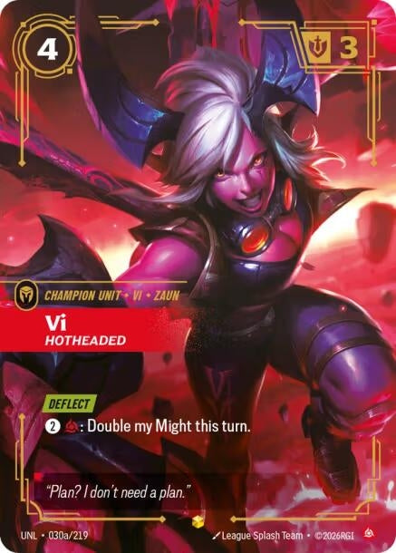 Vi - Hotheaded (Alternate Art) (030a/219) (Unleashed)