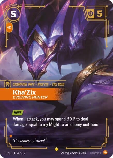 Kha'Zix - Evolving Hunter (Alternate Art) (119a/219) (Unleashed)