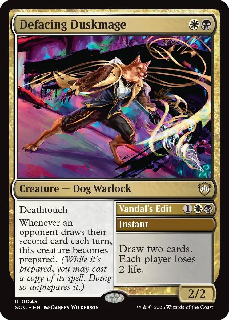 Image for Defacing Duskmage (45) (Secrets of Strixhaven) - Magic: The Gathering
