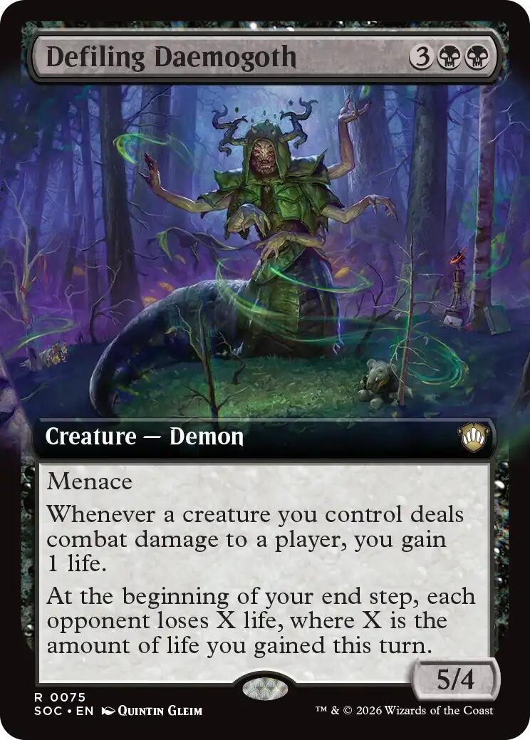 Image for Defiling Daemogoth (Extended Art) (75) (Secrets of Strixhaven) - Magic: The Gathering