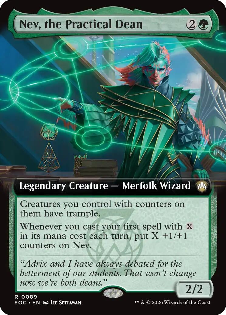 Image for Nev, the Practical Dean (Extended Art) (89) (Secrets of Strixhaven) - Magic: The Gathering