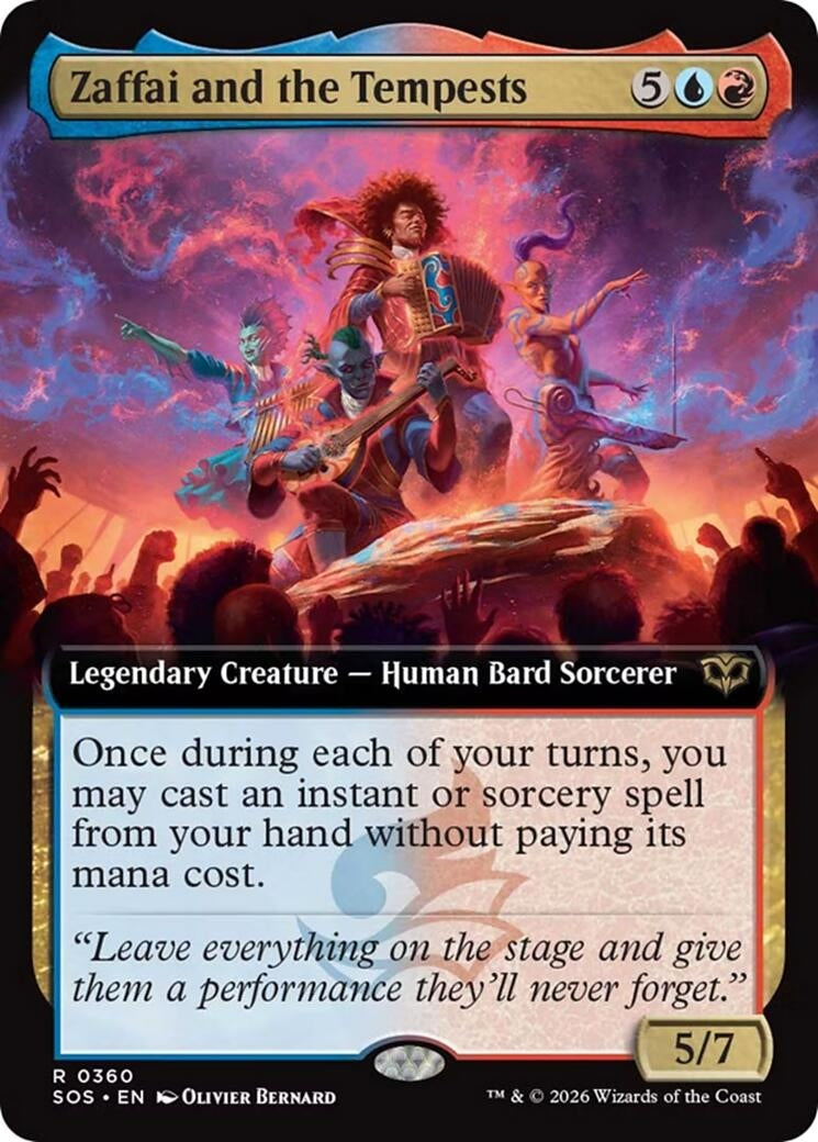 Image for Zaffai and the Tempests (Extended Art) (360) (Secrets of Strixhaven) - Magic: The Gathering