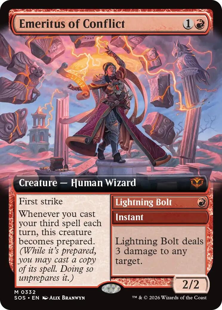 Image for Emeritus of Conflict (Extended Art) (332) (Secrets of Strixhaven) - Magic: The Gathering