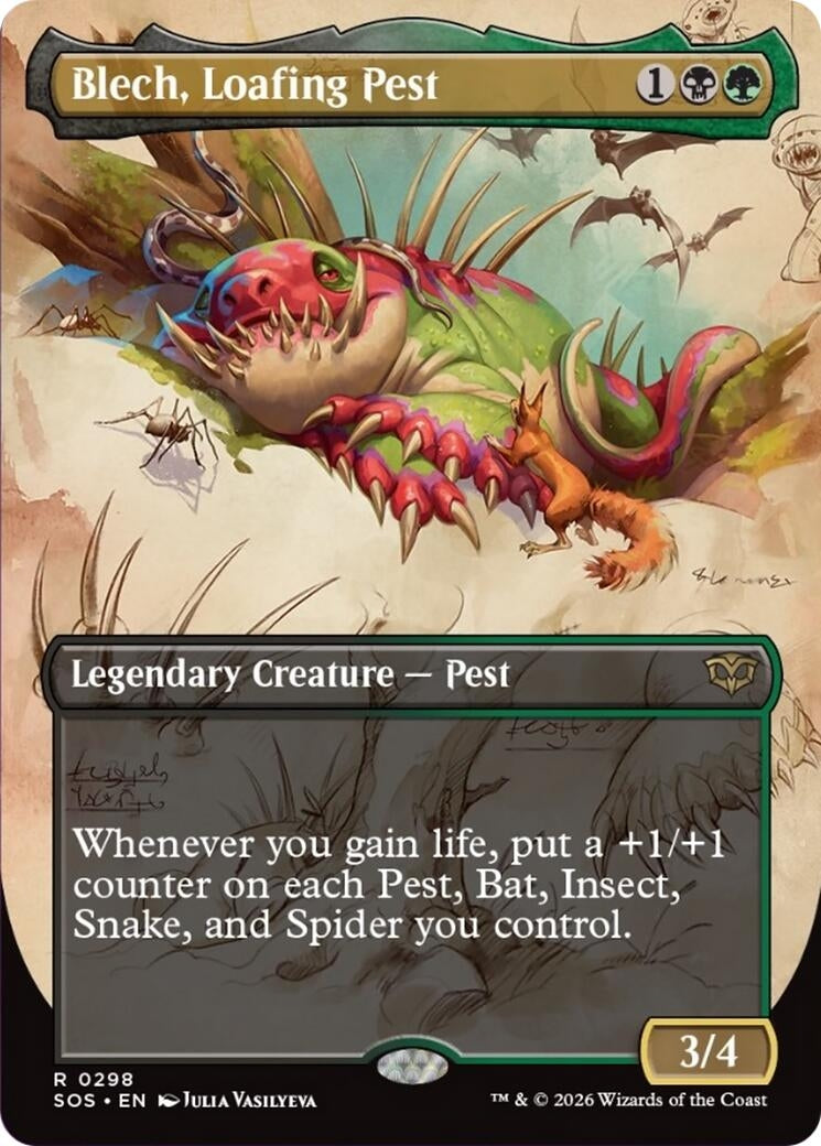 Image for Blech, Loafing Pest (Borderless) (298) (Secrets of Strixhaven) - Magic: The Gathering