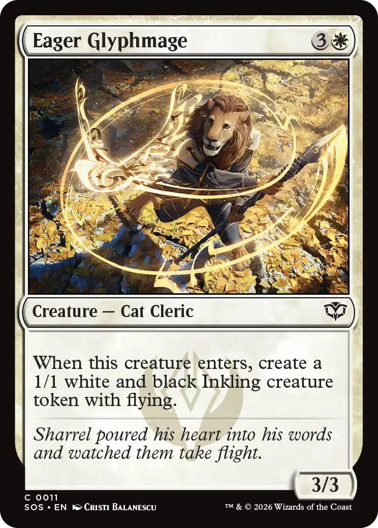 Image for Eager Glyphmage (11) (Secrets of Strixhaven) - Magic: The Gathering