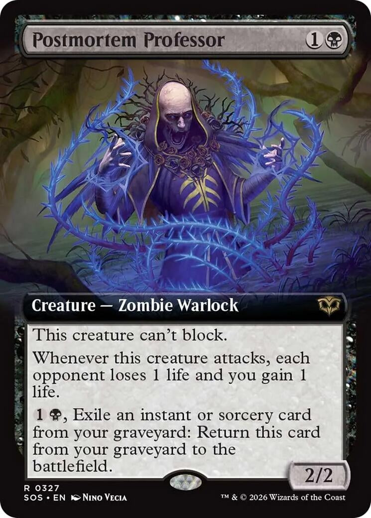 Image for Postmortem Professor (Extended Art) (327) (Secrets of Strixhaven) - Magic: The Gathering