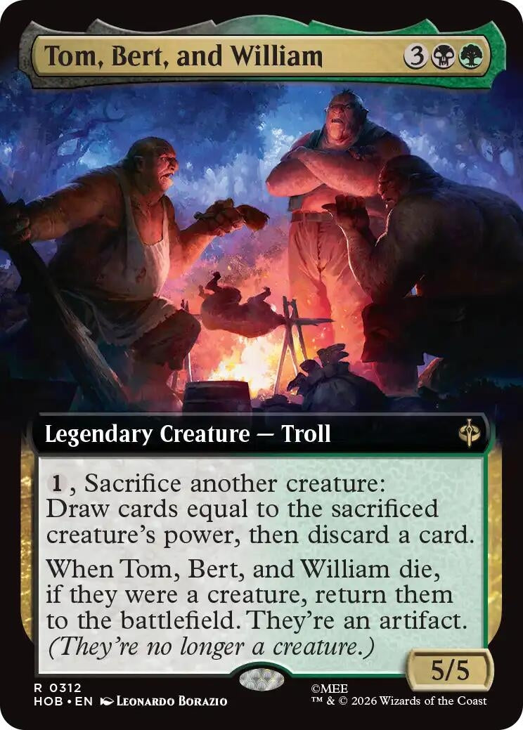 Image for Tom, Bert, and William (Extended Art) (312) (The Hobbit) (HOB) - Magic: The Gathering