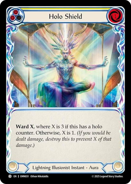 Image for Holo Shield (Yellow) (OMN031) (Omens of the Third Age) (OMN) - Flesh and Blood TCG