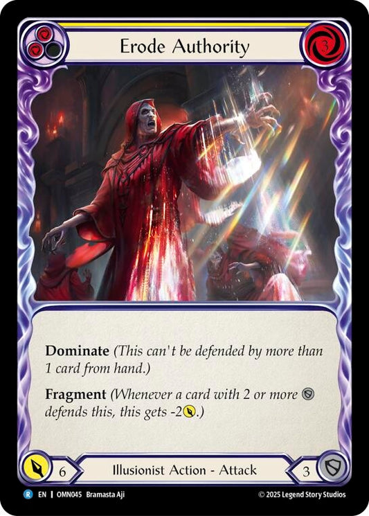 Image for Erode Authority (Yellow) (OMN045) (Omens of the Third Age) (OMN) - Flesh and Blood TCG