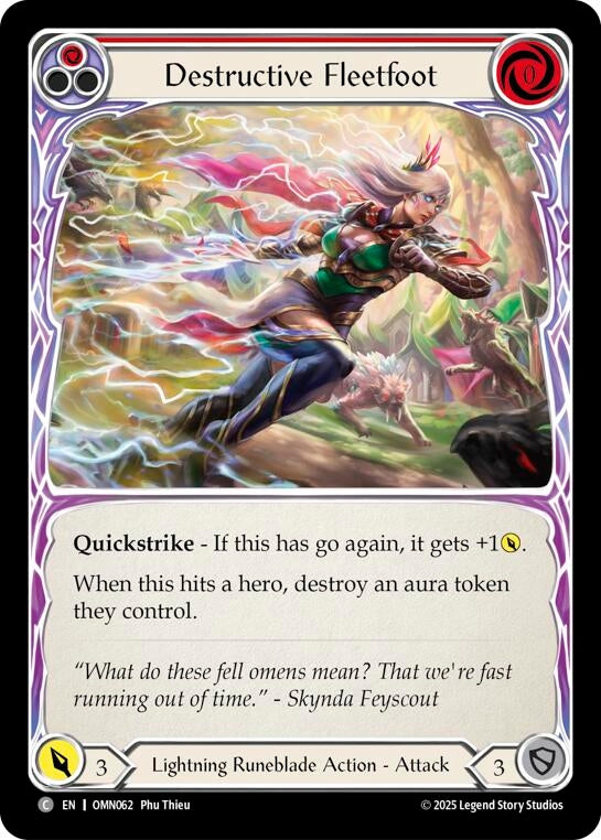 Image for Destructive Fleetfoot (Red) (OMN062) (Omens of the Third Age) (OMN) - Flesh and Blood TCG