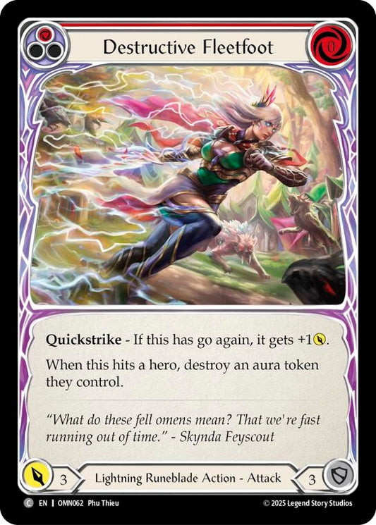 Image for Destructive Fleetfoot (Red) (OMN062) (Omens of the Third Age) (OMN) - Flesh and Blood TCG