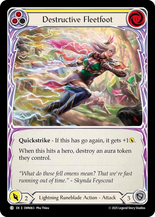 Image for Destructive Fleetfoot (Yellow) (OMN063) (Omens of the Third Age) (OMN) - Flesh and Blood TCG