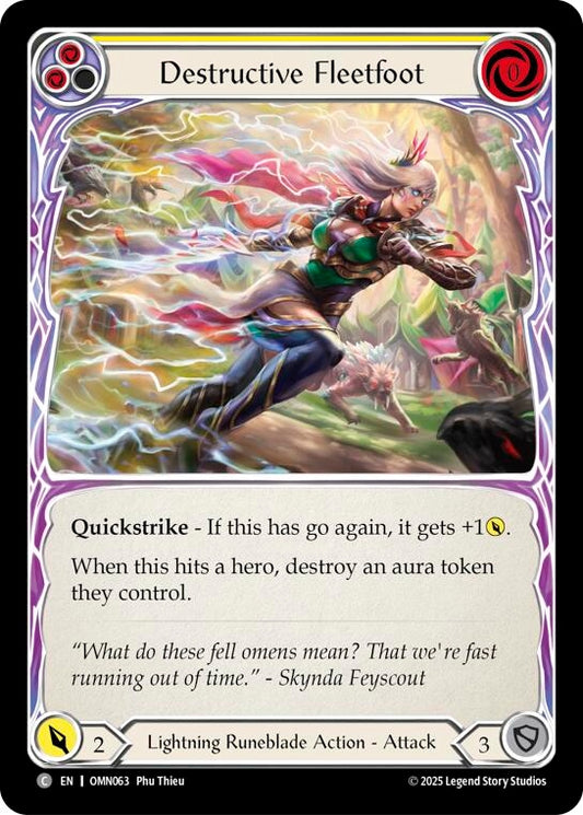 Image for Destructive Fleetfoot (Yellow) (OMN063) (Omens of the Third Age) (OMN) - Flesh and Blood TCG