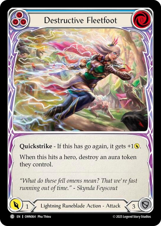 Image for Destructive Fleetfoot (Blue) (OMN064) (Omens of the Third Age) (OMN) - Flesh and Blood TCG