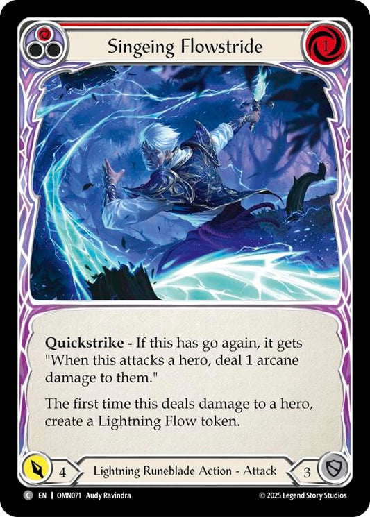 Image for Singeing Flowstride (Red) (OMN071) (Omens of the Third Age) (OMN) - Flesh and Blood TCG
