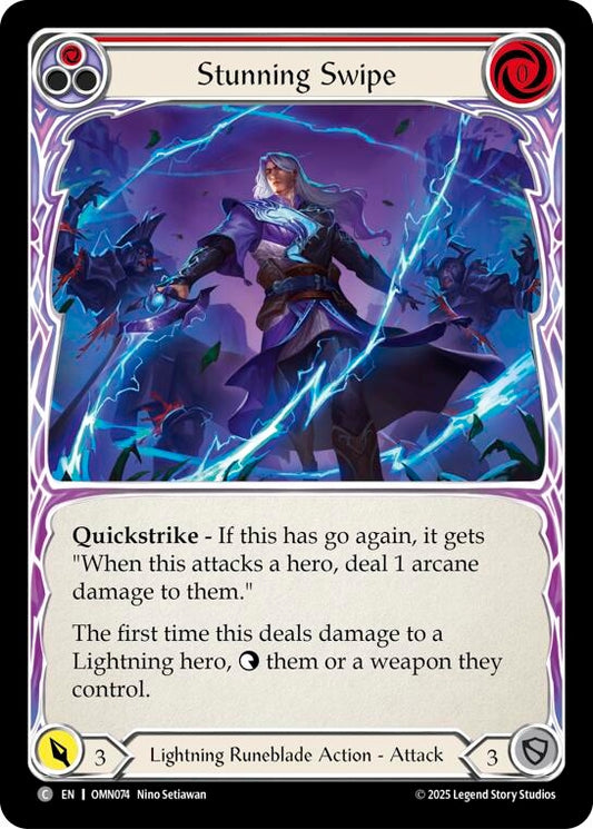 Image for Stunning Swipe (Red) (OMN074) (Omens of the Third Age) (OMN) - Flesh and Blood TCG