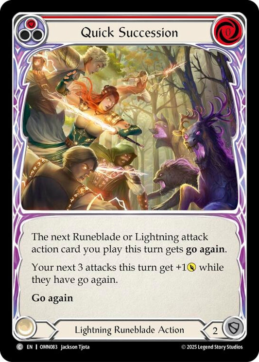 Image for Quick Succession (Red) (OMN083) (Omens of the Third Age) (OMN) - Flesh and Blood TCG