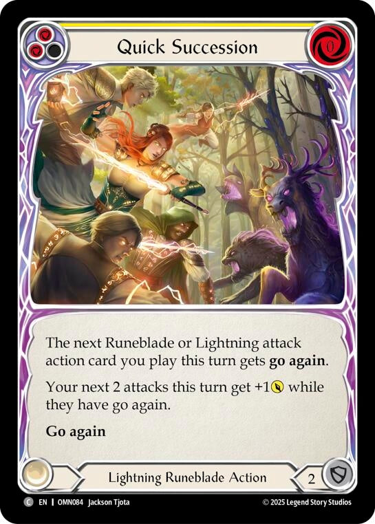 Image for Quick Succession (Yellow) (OMN084) (Omens of the Third Age) (OMN) - Flesh and Blood TCG