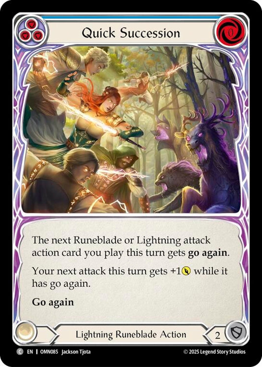 Image for Quick Succession (Blue) (OMN085) (Omens of the Third Age) (OMN) - Flesh and Blood TCG