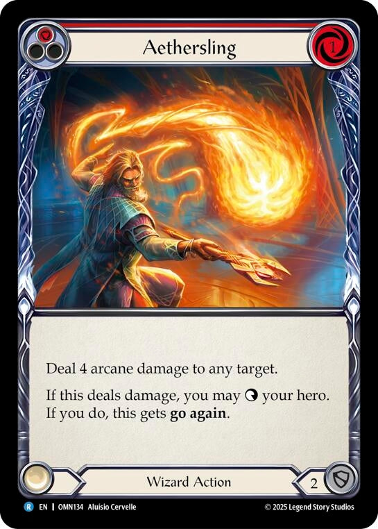 Image for Aethersling (Red) (OMN134) (Omens of the Third Age) (OMN) - Flesh and Blood TCG