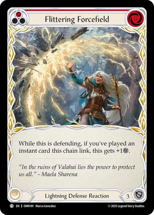 Image for Flittering Forcefield (Red) (OMN181) (Omens of the Third Age) (OMN) - Flesh and Blood TCG