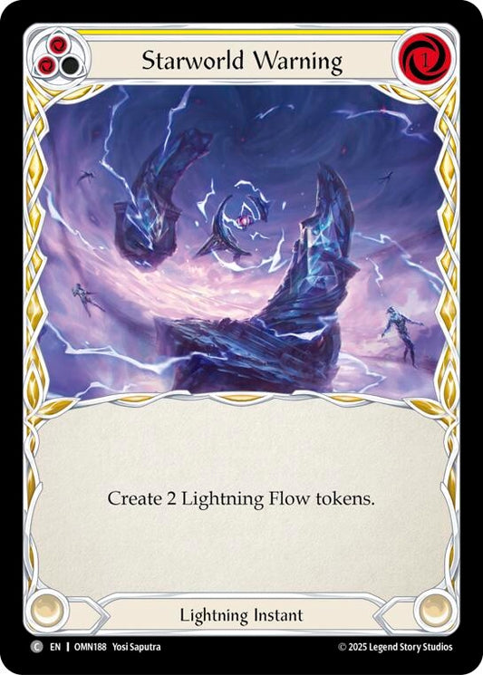Image for Starworld Warning (Yellow) (OMN188) (Omens of the Third Age) (OMN) - Flesh and Blood TCG